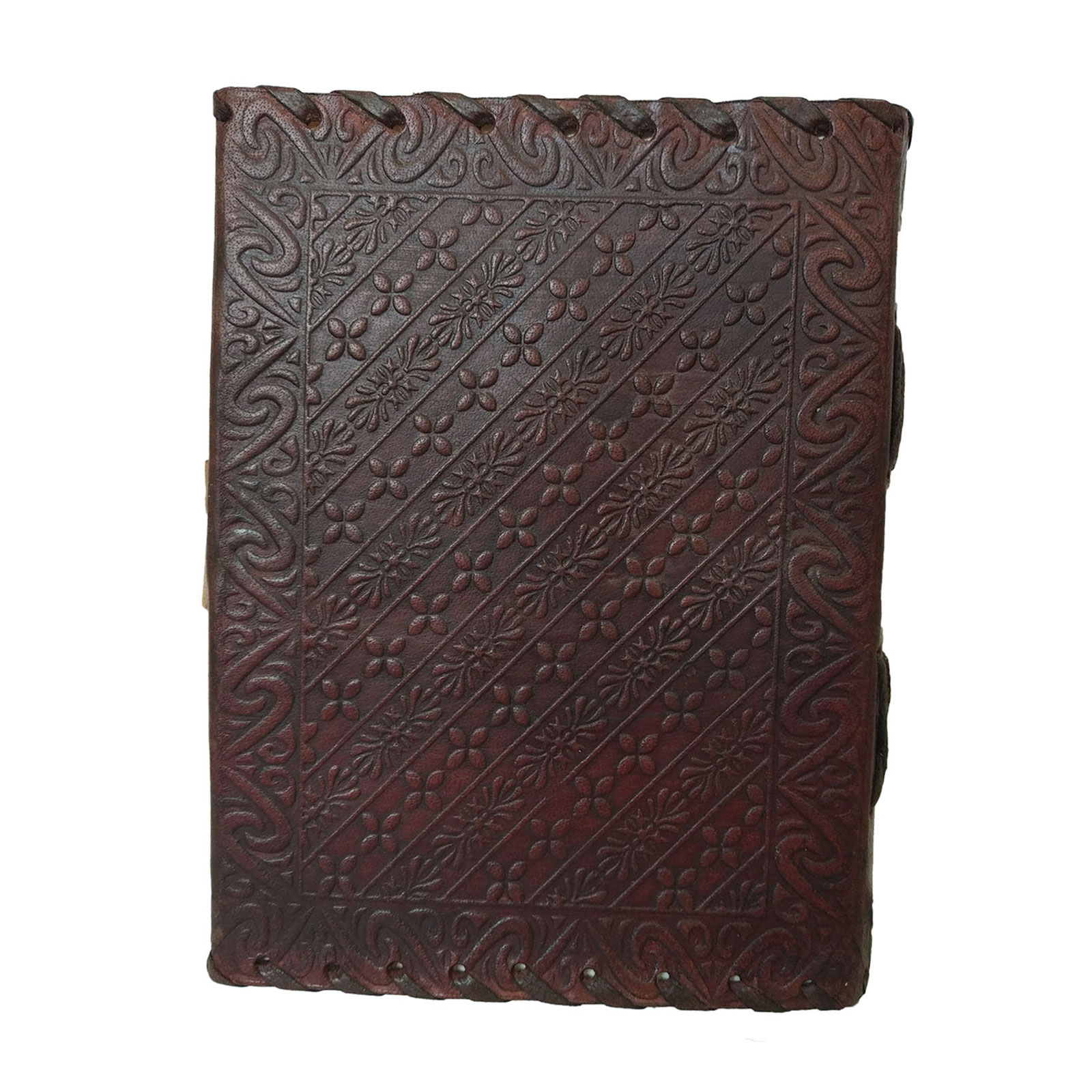 Brown Embossed Seven Stones Diary Genuine Leather  Everyday Oragniser